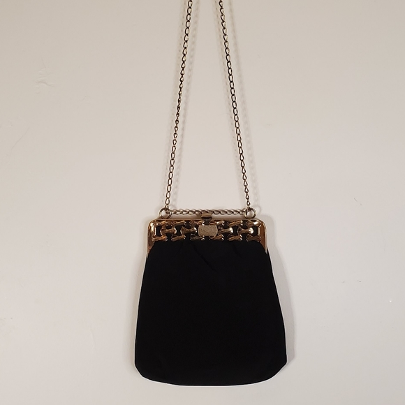 Black Magic Vintage Clasp Purse with Metal Details - Picture 11 of 13